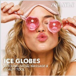 Zoe Ayla Pink Cooling Ice Globes - Women Skincare Mask & Facial Massage Tool